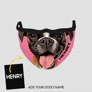 Personalized Dog Gift Idea - American Staffordshire Terrier On Pink Background For Dog Lovers - Cloth Mask